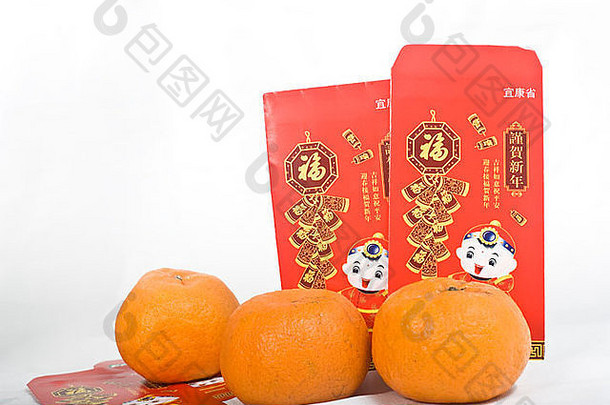 橙子中国人一年红色的包