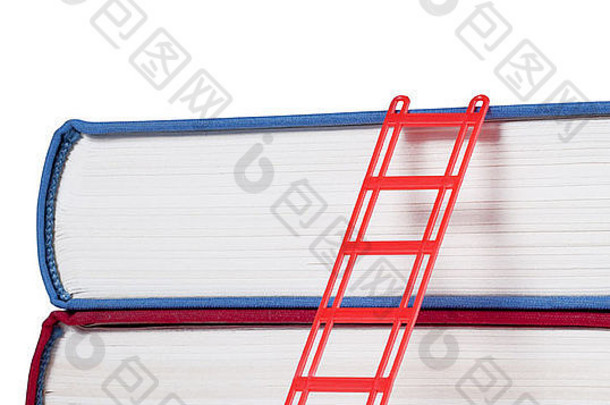 书红色的梯孤立的白色背景