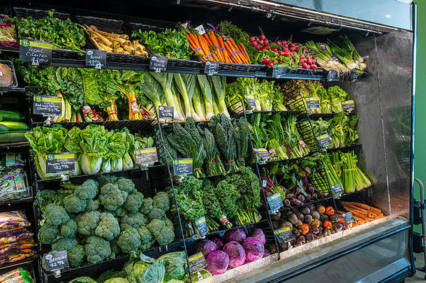 水果蔬菜显示美国杂货店商店
