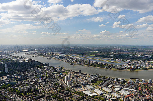 空中视图伦敦伍尔维奇城市机场城市伦敦