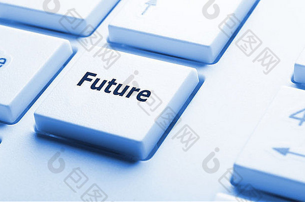 未来关键键盘显示时间概念