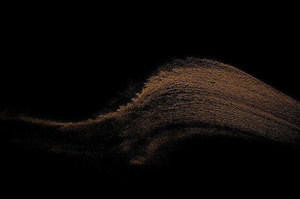 桑迪波孤立的黑色的背景摘要沙子沙丘