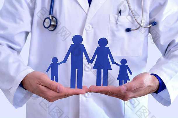 高加索人一般医生采取家庭减少概念家庭健康保险水平作文