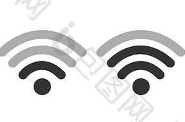 无线网络无线局域网互联网信号平图标应用程序网站孤立的白色