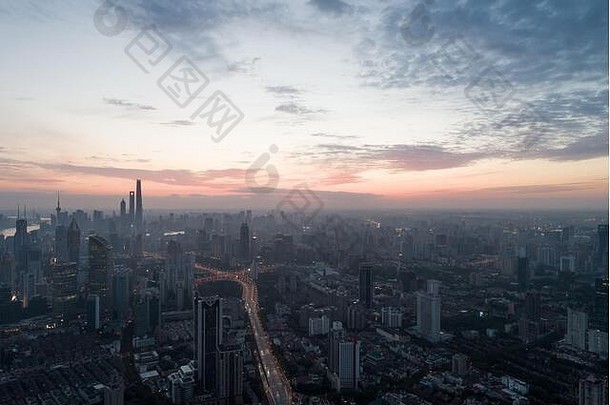 上海中国10月空中视图业务区域城市景观黎明西<strong>南京路</strong>静区上海