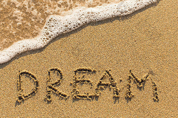 梦想词画沙子海滩软波