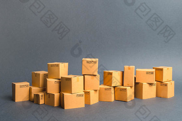 纸板盒子产品货物仓库股票商务零售运费航运交付销售货物服务电子商务出售