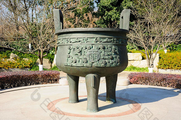 中国人字符雨缸南京花雨石头花园yuhuatai公园南京中国