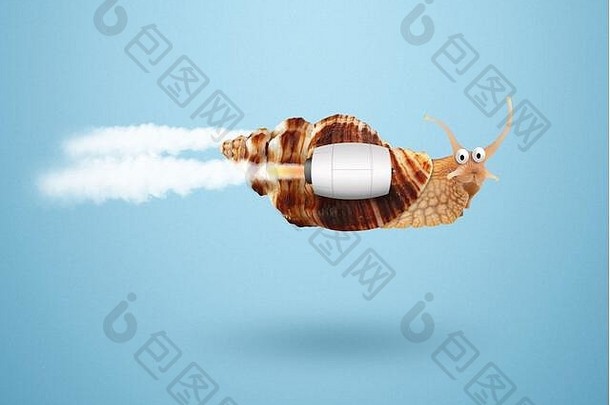 速度成功概念蜗牛飞机