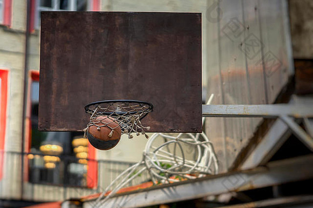 街篮球游戏篮球盾球篮子概念体育运动打击精度活跃的生活方式