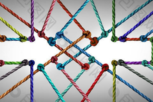 箭头连接网络社会连接网络社区加入集团多样化的绳子系