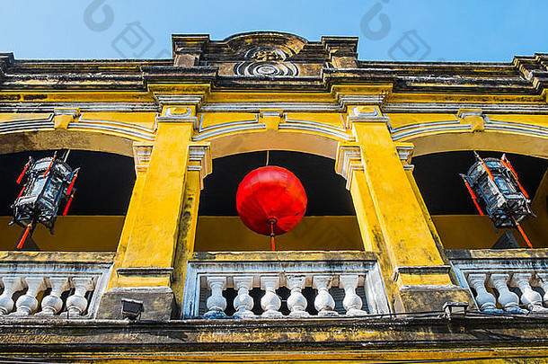 古董装饰阳台栏杆越南东南亚洲