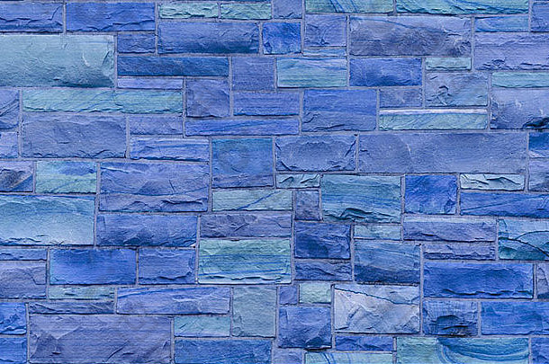 蓝色的石头砌筑墙无缝tileable