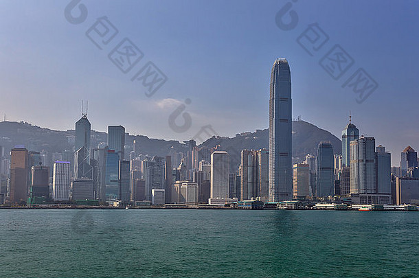 在香港香港城市天际线视图维多利亚湾
