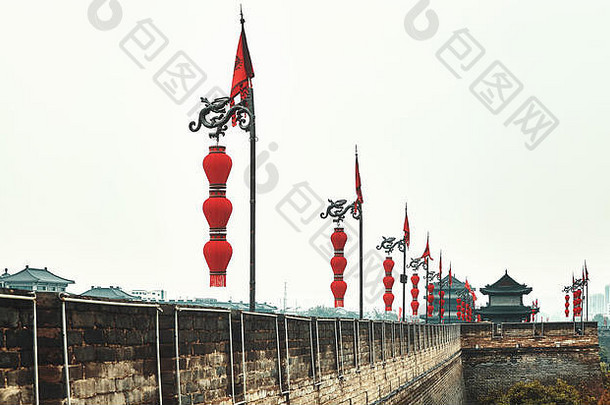 咸阳城市墙颜色健美的图片中国