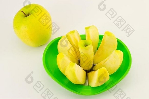 水果苹果苹果食物食物叶孤立的绿色分支水果