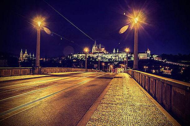 布拉格晚上捷克共和国