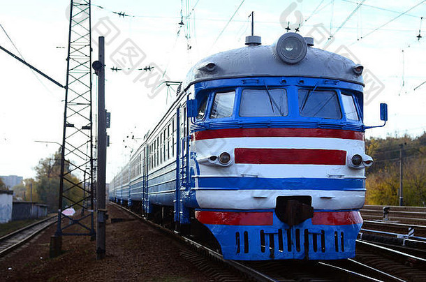 郊区电火车苏联电火车过时的设计移动铁路运输概念