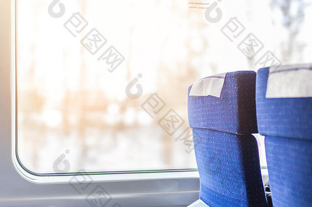 室内现代城际表达<strong>火车</strong>回来视图宽舒适的座位行铁路运输
