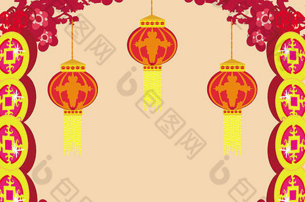 灯笼带好运气和平祈祷中秋节日中国人一年