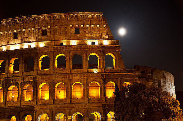 罗马圆形大剧场大月亮细节罗马意大利