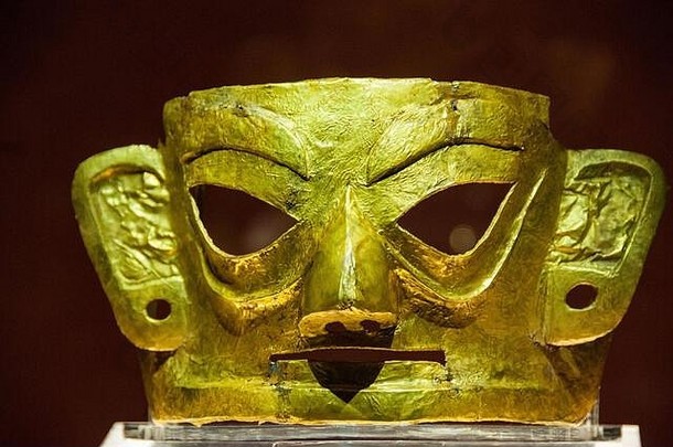 一年黄金面具蜀王国显示金沙网站博物馆成都四川省中国