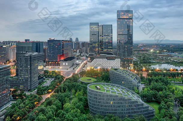 金融城市晚上成都四川省中国启发设计鸟巢体育场北京