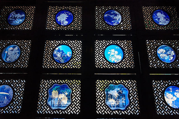 广州中国4月装饰窗户墙陈家族祖先的大厅广东人艺术博物馆广州城市房子
