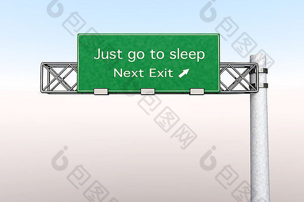 呈现插图高速公路标志退出睡眠