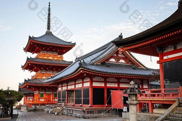 《京都议定书》日本11月清水寺字面上的纯水寺庙庆祝寺庙日本