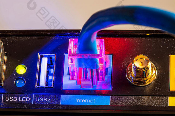 互联网连接插头局域网电缆补丁电缆互联网调制解调器