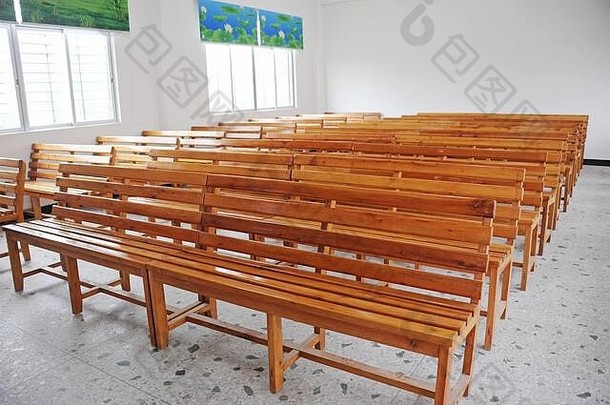 空木长椅教室农村学校河源市广东省中国