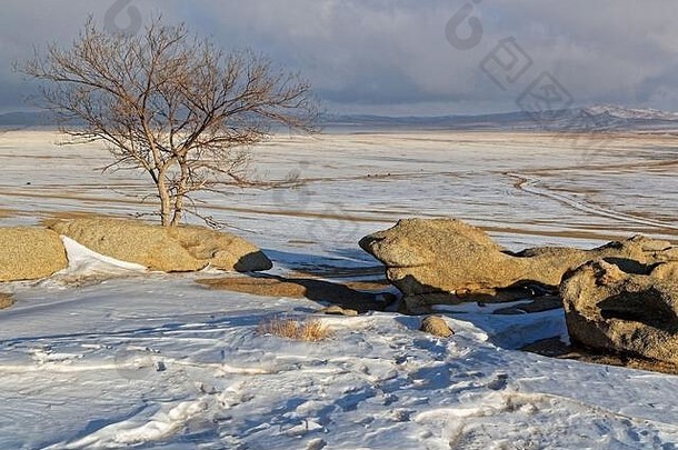 khogno汗国家公园景观冬天