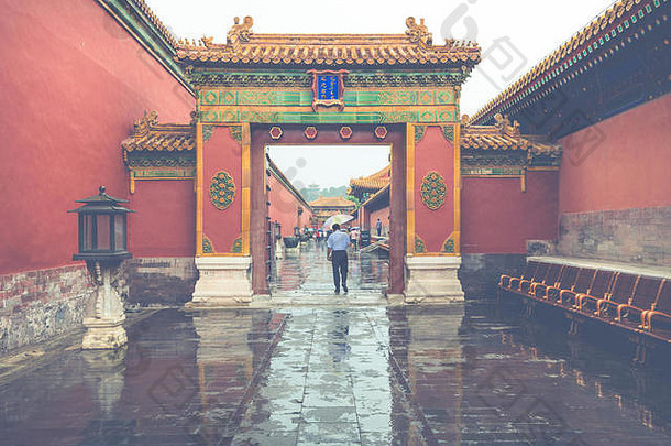 古老的体系结构宫殿复杂的被禁止的城市北京中国