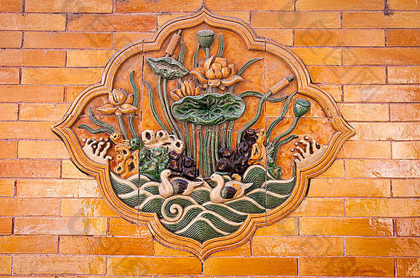 平铺的墙装饰被禁止的城市北京中国