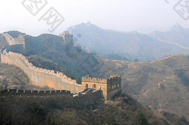 伟大的墙中国部分伟大的墙金山岭野生部分风景优美的的观点伟大的墙中国北京联合国教科文组织