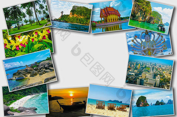 泰国旅行旅游概念设计拼贴画泰国图片