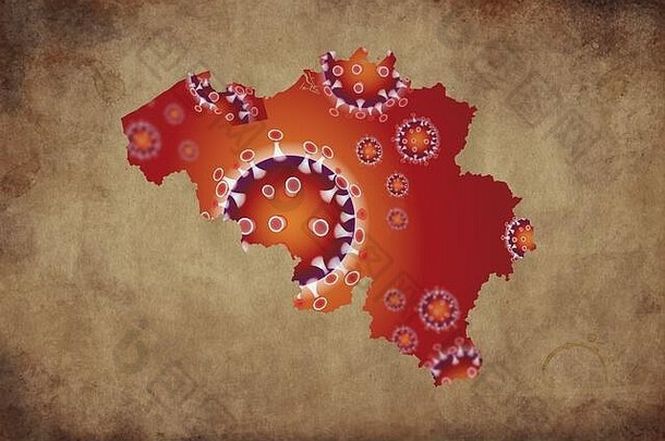 冠状病毒地图比利时流感大流行疫情病毒科维德疾病