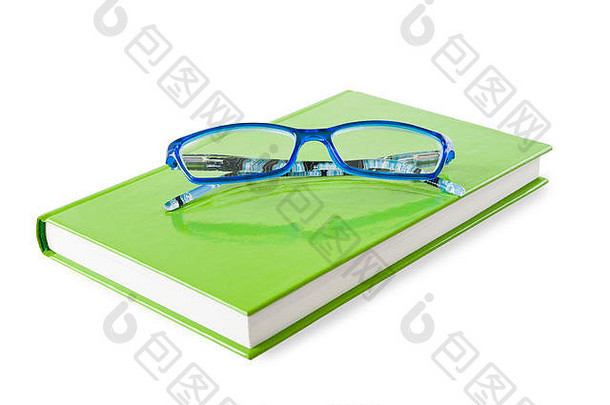书眼镜孤立的白色背景