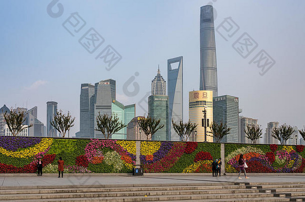 花墙花园市中心上海天际线