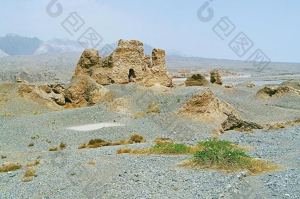 主要建筑苏巴什佛教废墟古老的丝绸路库车新疆中国