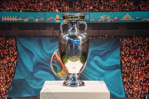 原始欧足联欧洲冠军奖杯体育场背景