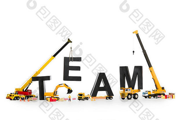 团队建筑机器建筑team-word