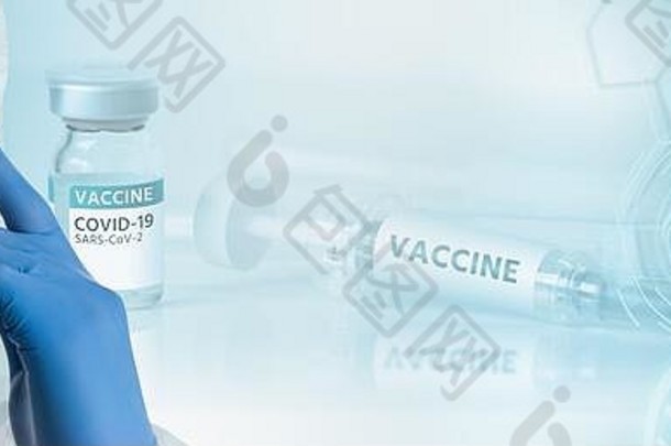 医生保护西装背景注射器登记疫苗冠状病毒疫苗发展