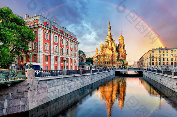 俄罗斯彼得堡教堂救世主泄漏血彩虹