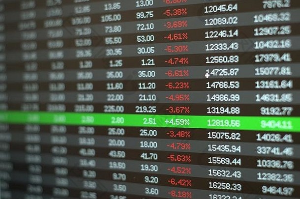 安全投资股票市场崩溃概念红色的负价格单赢得股票绿色