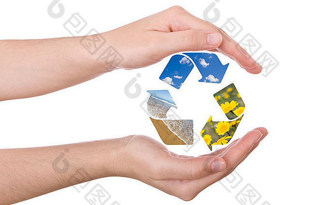 手保护回收象征环境元素