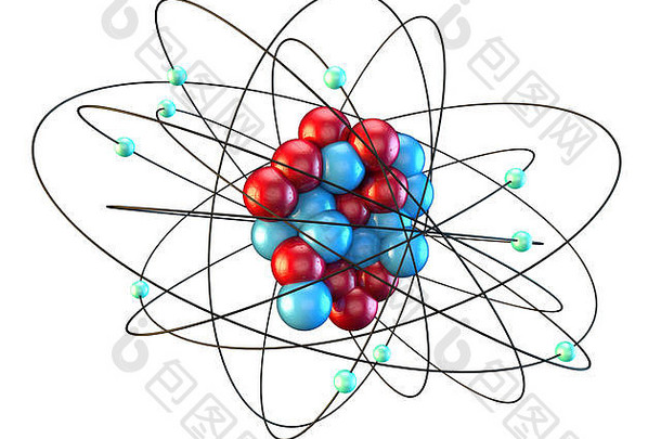 霓虹灯原子显示这电子轨道这质子这中子