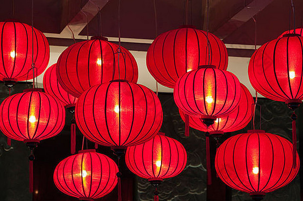 红色的灯笼中国人一年新加坡