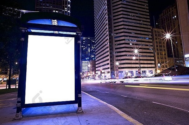 公共汽车停止显示backlite广告显示公共汽车停止市中心芝加哥